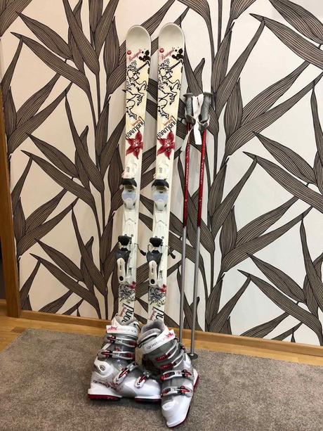 Lyže s viazaním + palice, rossignol,160-169 cm
