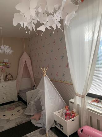 Cozydots teepee stan s krajkou, čipkou a volánmi,