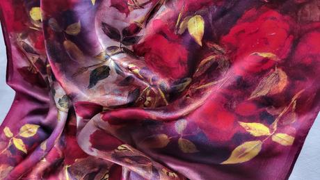 Hodvábna šatka ruže, s