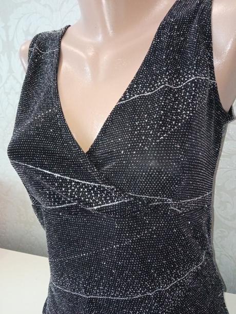 Čierny elegantný trblietavý top, m