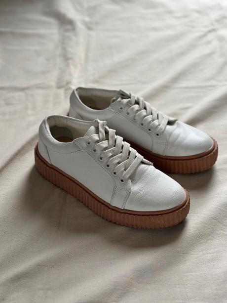 Biele kožené tenisky, 37