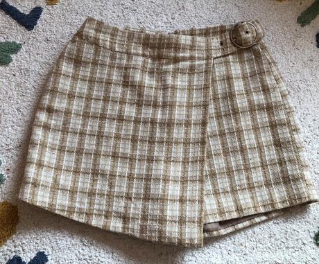 Károvaný béžový skort amisu, l/40, amisu,l