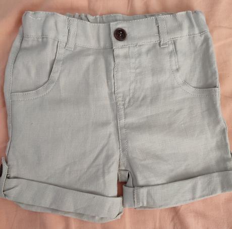 Ľanové kraťasy blukids, 6-9 mesiacov, 74