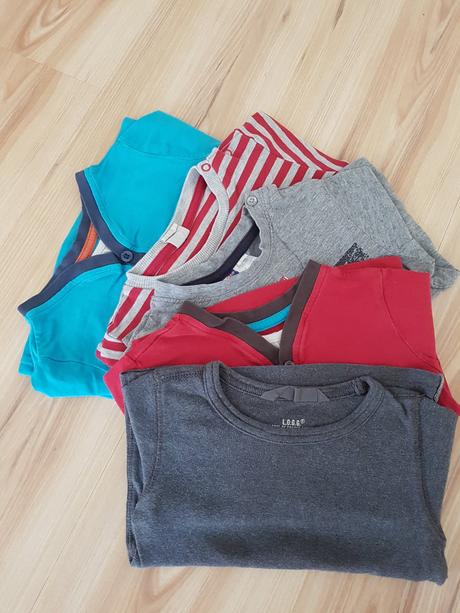 Tričká s dlhým rukávom 5 kusov, h&m,86