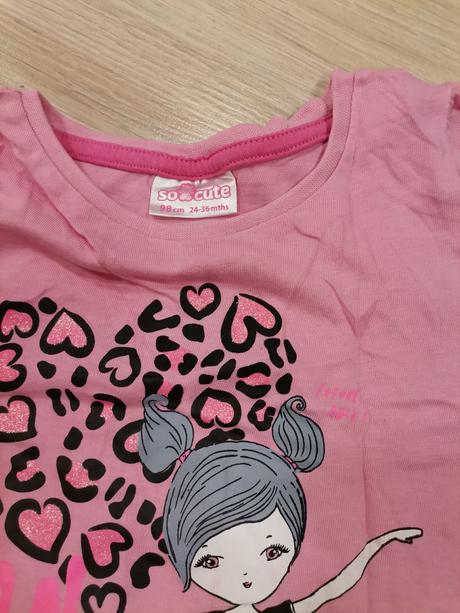 Dievčenské ruzove tričká s dlhým rukávom - 2 kusy, pepco,98