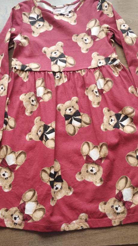 Šaty macko 122/128, len opraté, h&m,122
