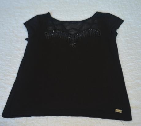 Čierny top s tylom a flitrami, veľ. xl, xl