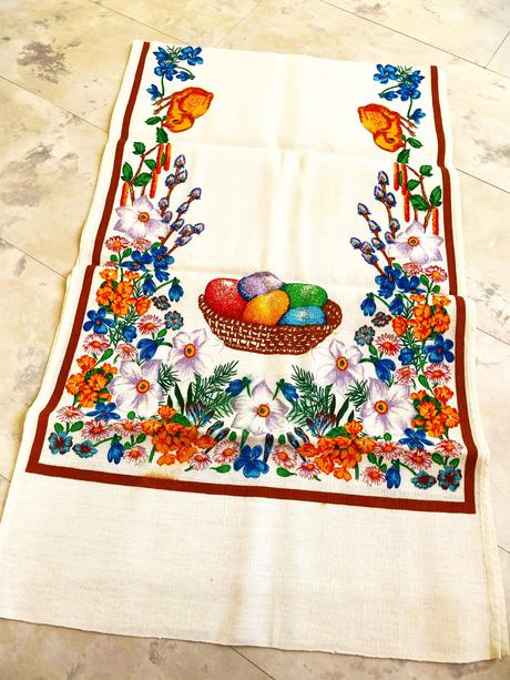 Veľkonočný ľanový obrus / štóla, 