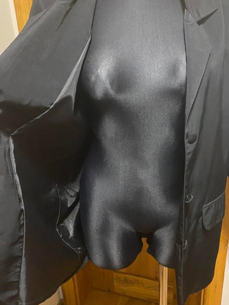 Lesklé čierne sako, xl