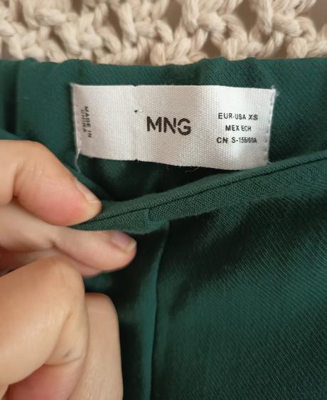 Smaragdovozelené elegantné nohavice mango, mango,xs