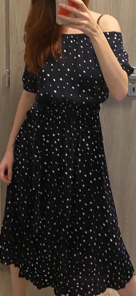 Tmavomodré šaty s bodkami, lee cooper,xs