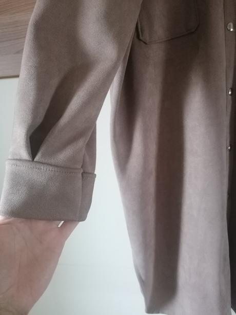 Oversize kabát košeľa brúsena koža xl /xxl, xl