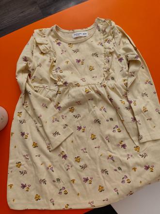 Béžové šaty s kvietkami top stav, fox & bunny,98