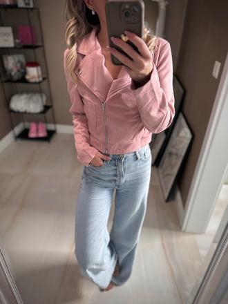 Lososová prechodná bundička, bershka,s