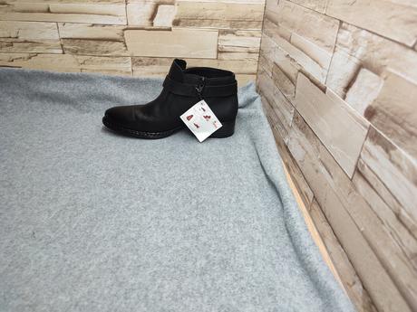 Rieker 36 - dámske čierne kožené topánky, rieker,36