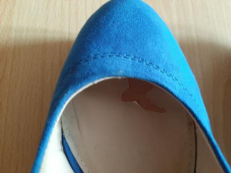 Modré semišové lodičky na platforme, graceland,39