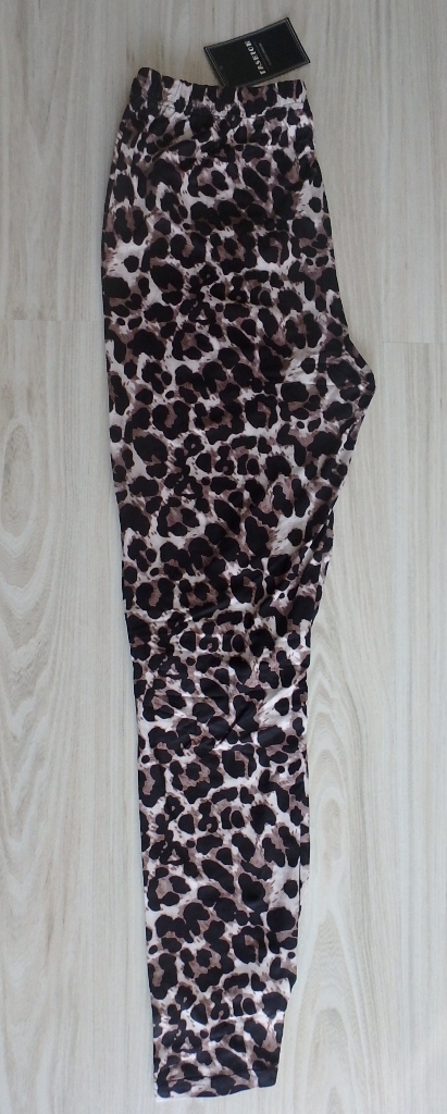Moderné hnedé legíny vzor leopard, v. s/m, m / s