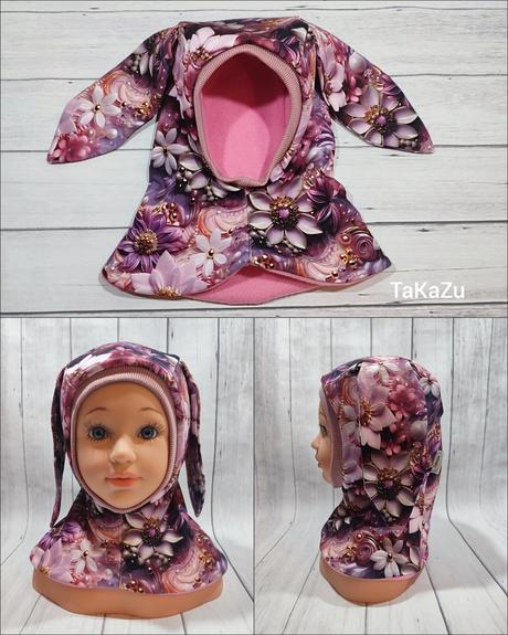 Kukla dvojvrstvová s ušami - rôzne farby, 50 - 158