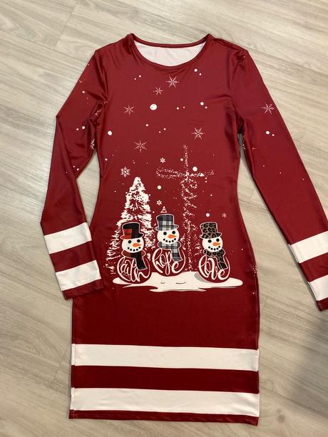 Šaty so snehuliakmi, s