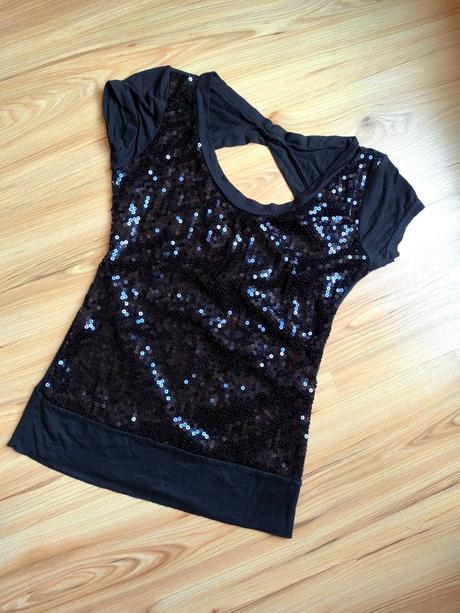 Čierny top s flitrami, m