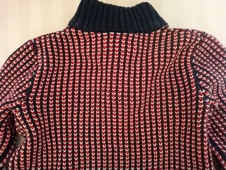 Chlapčenský červeno modro biely pulóver, lupilu, lupilu,104