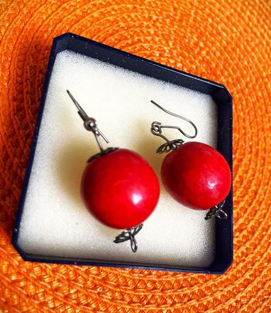 Naturálne drevené náušnice,