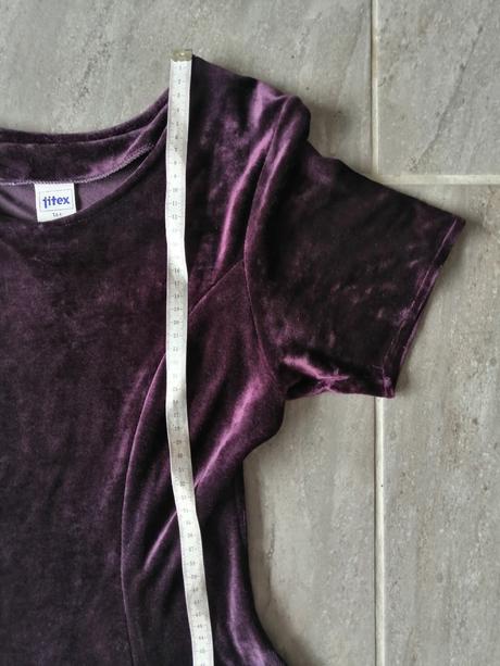 Fialové zamatové šaty jitex, v164, 14-16r, 164