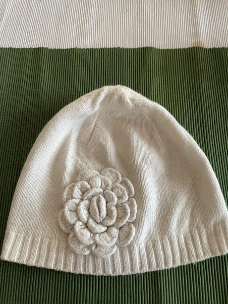 Biela tenká čiapka, h&m,146