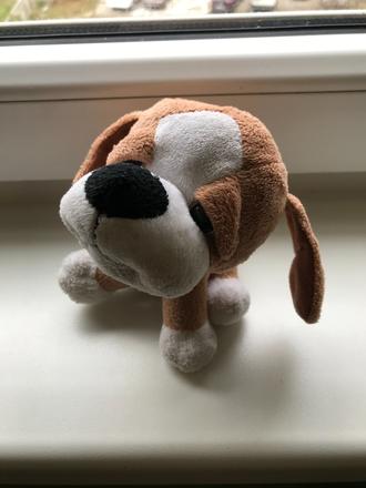 Psik plysovy, výška 14 cm,