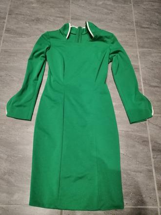 Netradičné zelené púzdrové šaty vm elastické, m