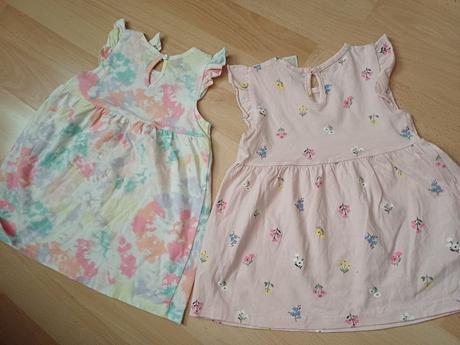 2x nové bavlnené šaty v.74/ 6-9mesiacov, h&m,74