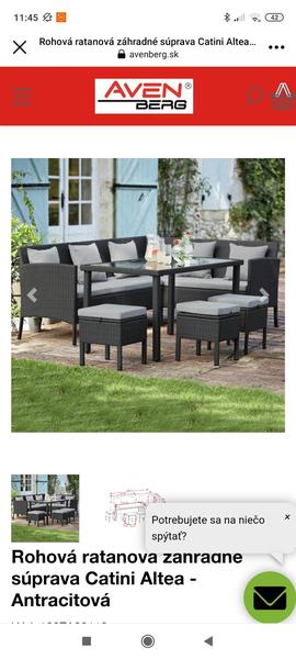 Rohová sedacia súprava na terasu