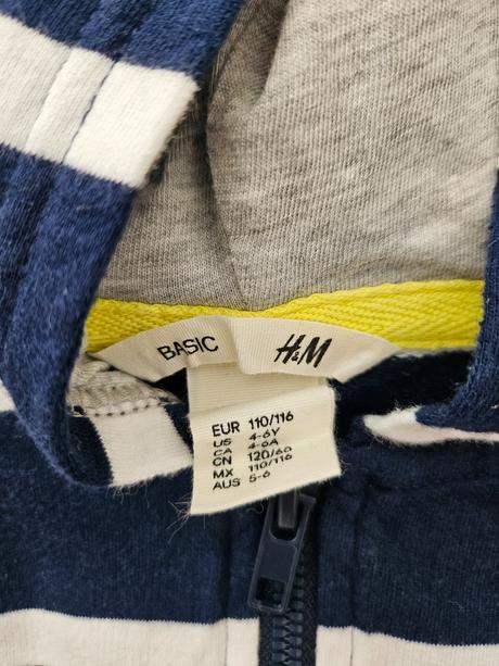 Tenka pruzkova mikina, h&m,116