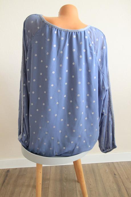 Modrá bodkovaná blúzka, 4xl, 4xl
