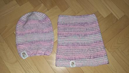 Háčkovaný set čiapka a tunel, 128