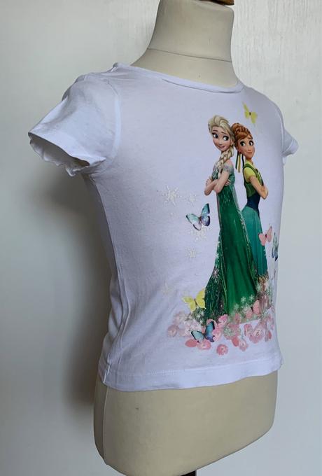 H&m biele tričko anna a elsa (frozen), h&m,98