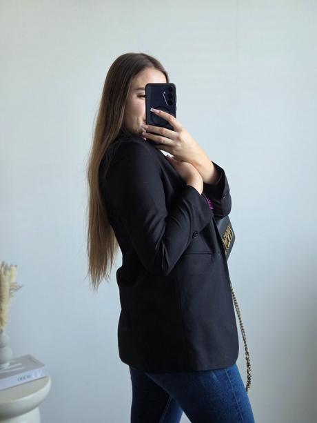 Čierne sako s, stradivarius,s