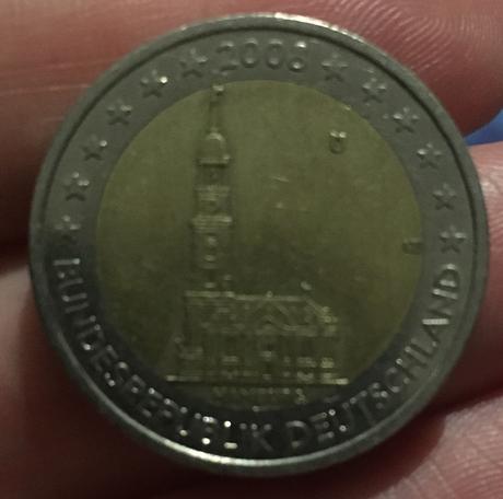 Nemecká pamätná 2 eurová minca hamburg 2008,