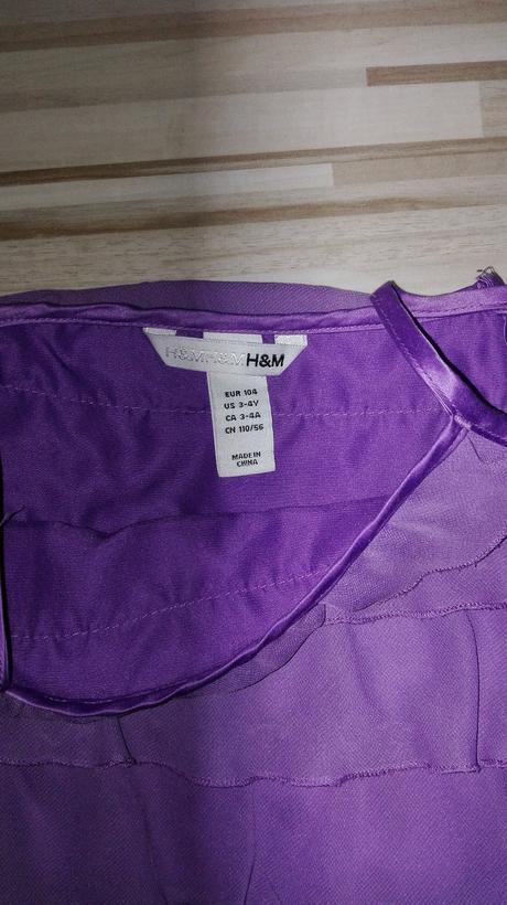 Fialové volanove šaty, h&m,98