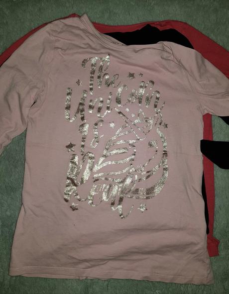 6ks trička dlhý rukáv, 158