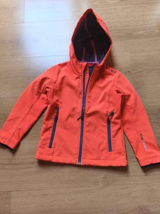 Krikľavo oranžová softshellová bundička, 116