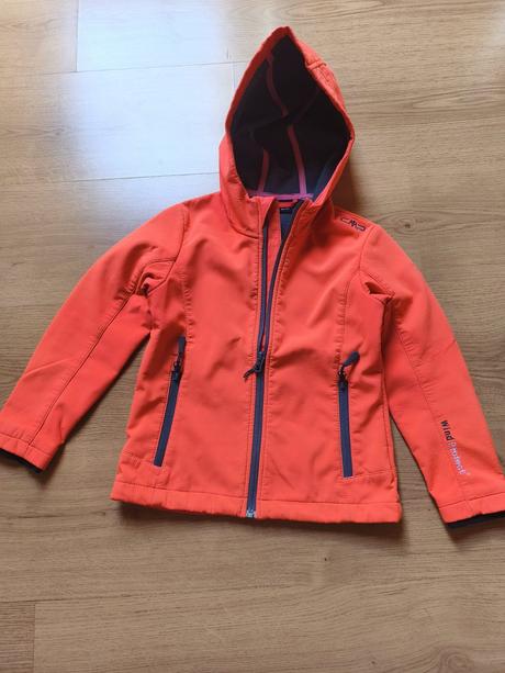Krikľavo oranžová softshellová bundička, 116