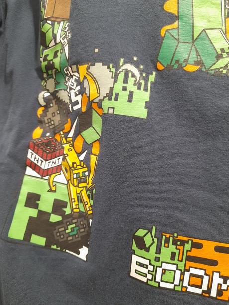 Tričko minecraft dlhý rukáv tmavomodré, reserved,158