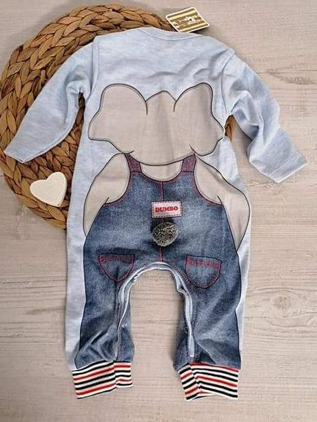 Detské dupačky sivé so slonikom, 62 / 68 / 74 / 80 / 86