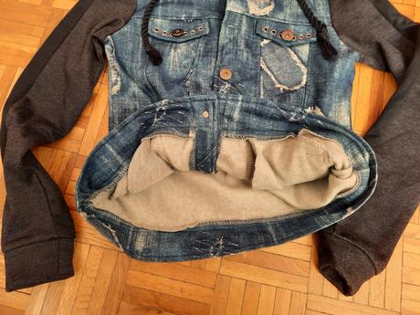 Zateplená dievčenská mikino-bunda s kapucňou, xs