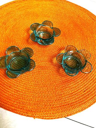 Starožitné sklenené svietniky 3 ks, 