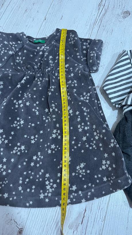 Sivé šaty 92 2ks, benetton,92