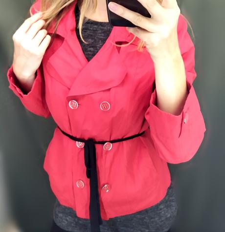 Červený kabátik long island, s