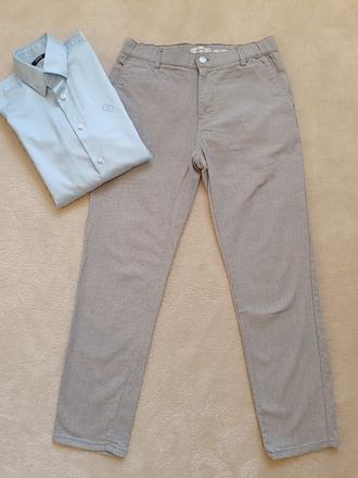 Pánske sivé nohavice, elegantný slim strih, reserved,m