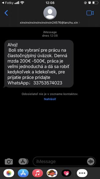 Na WhatsApp mi prišla správa, že som bola vybratá na prácu